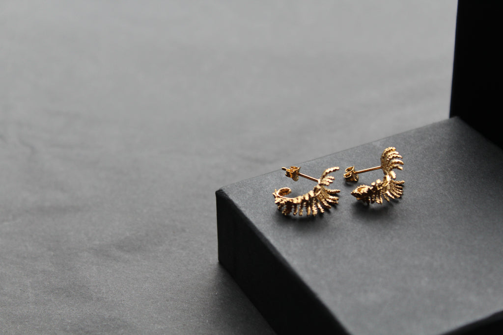 Unfurling Fern Earrings Sterling Silver