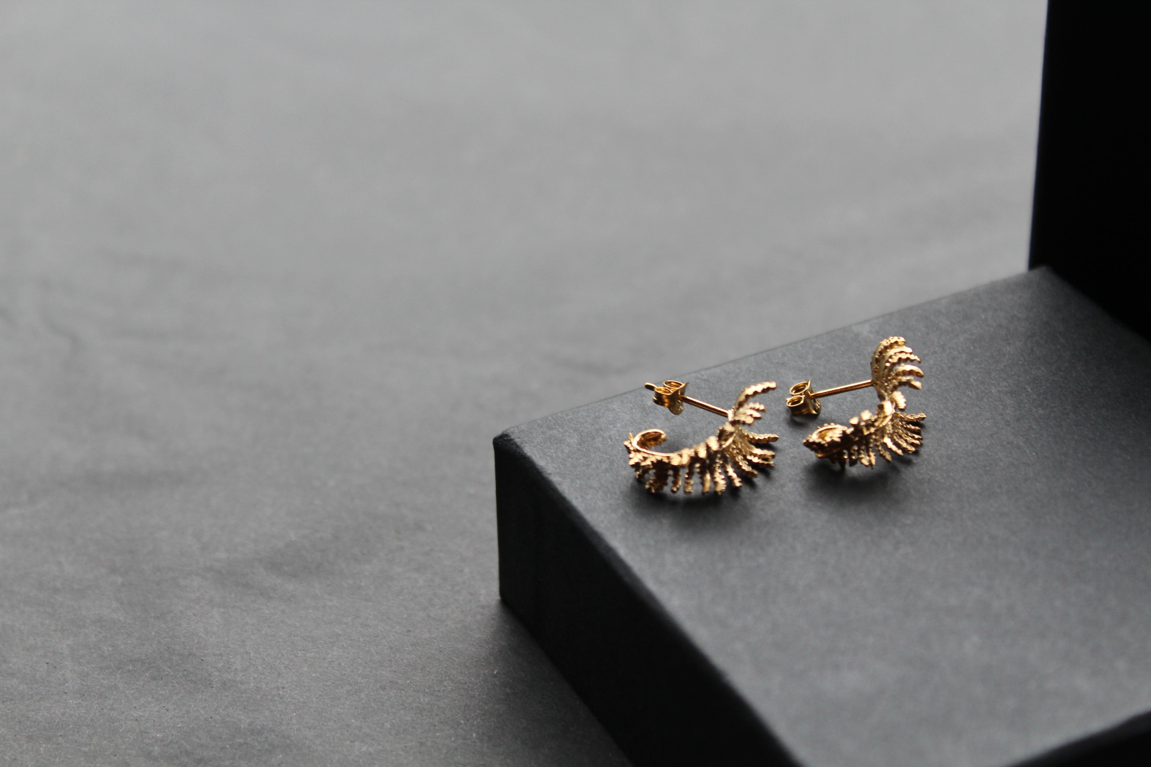 Unfurling Fern Earrings Sterling Silver