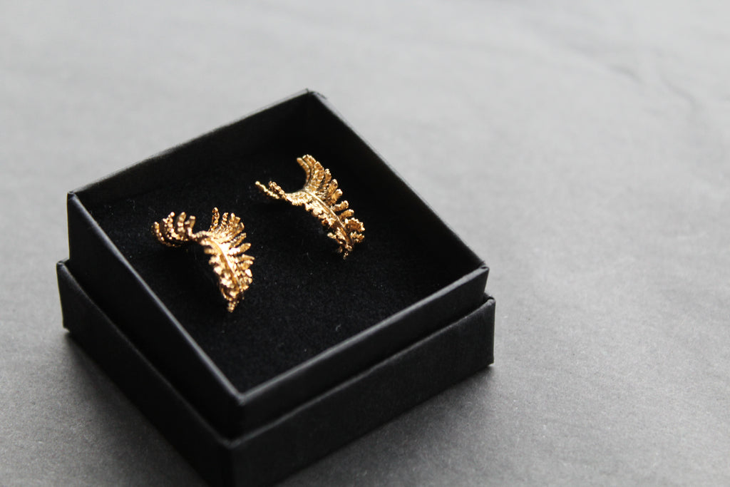 Unfurling Fern Earrings Sterling Silver