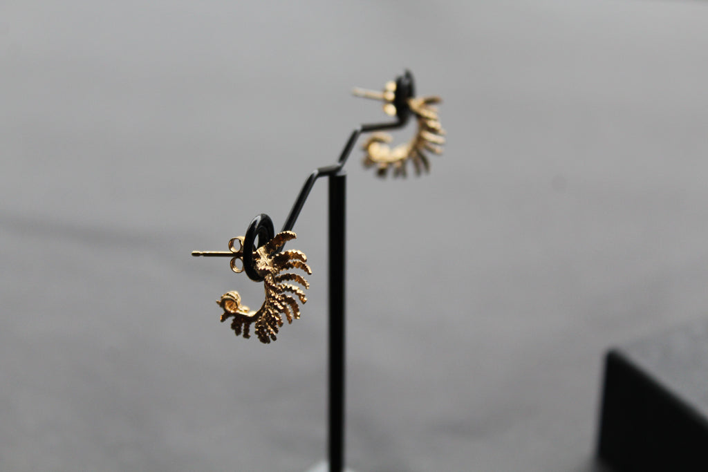Unfurling Fern Earrings Sterling Silver