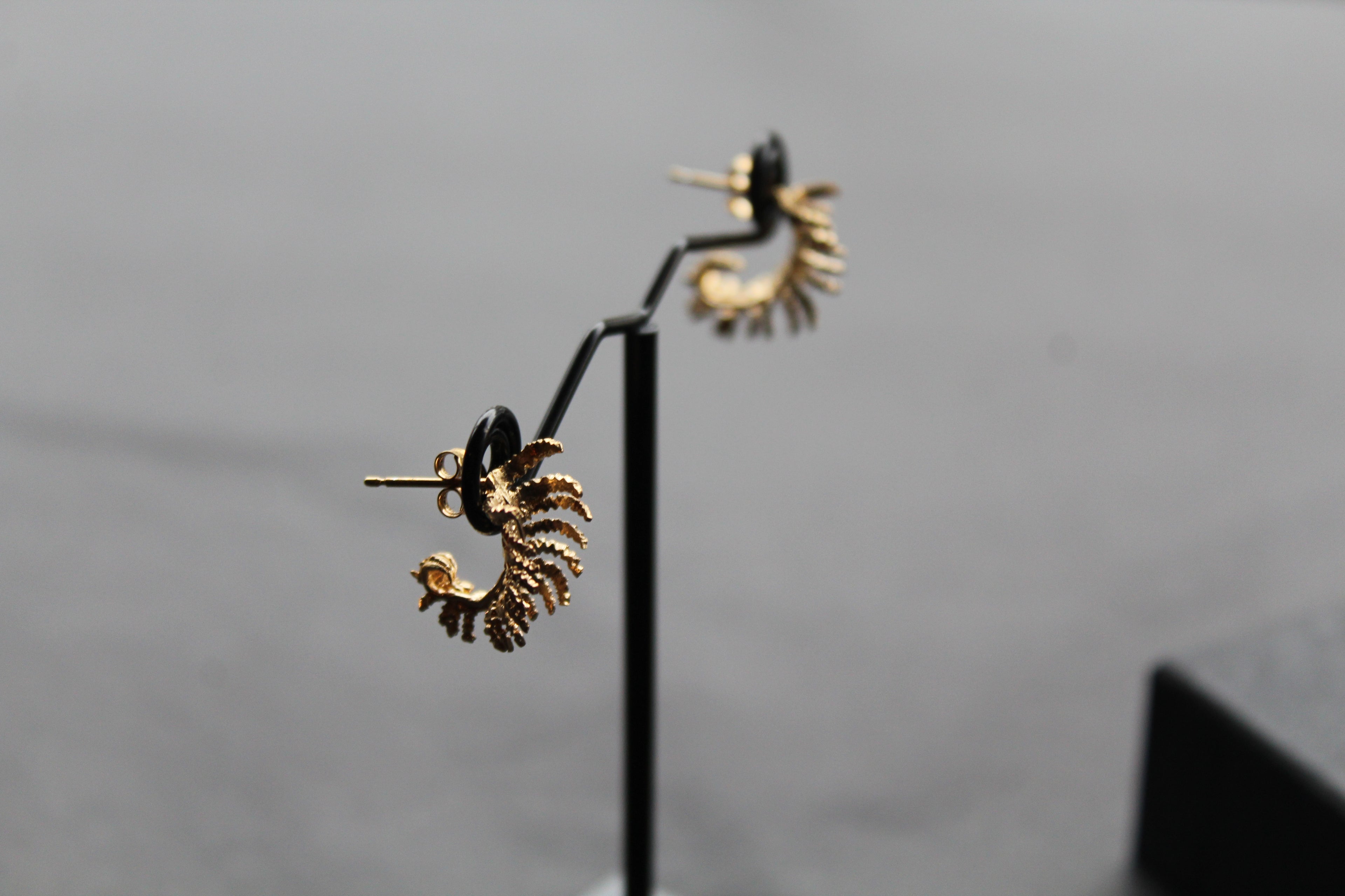 Unfurling Fern Earrings Sterling Silver