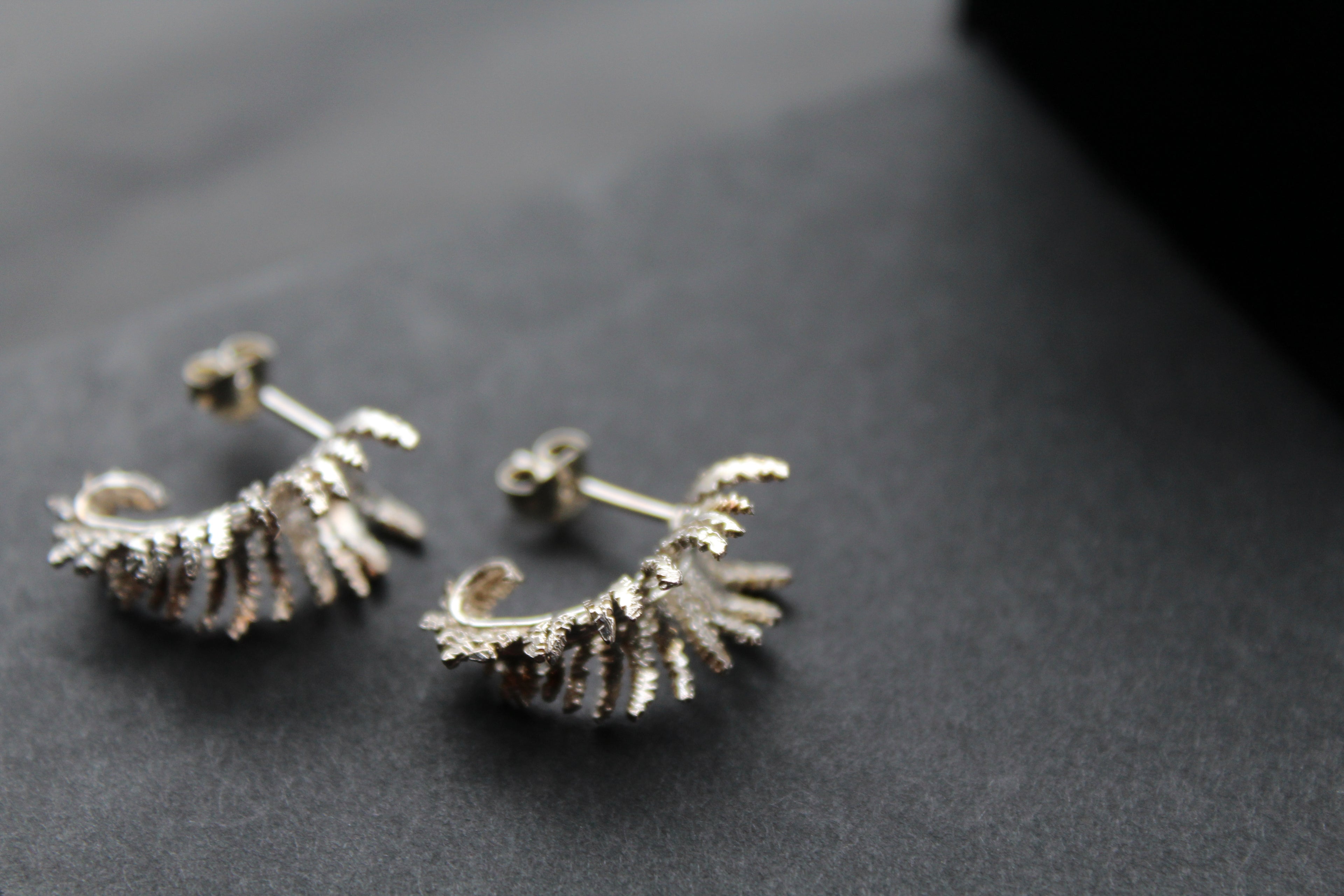 Unfurling Fern Earrings Sterling Silver