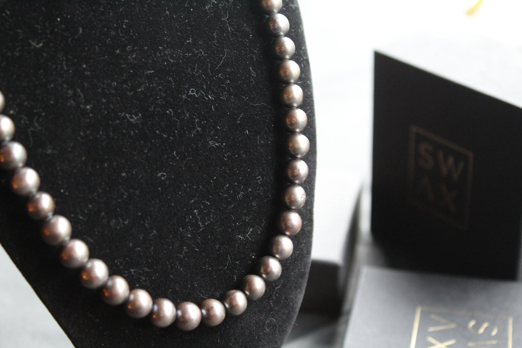 Unisex Black Fresh Water Pearl Necklace