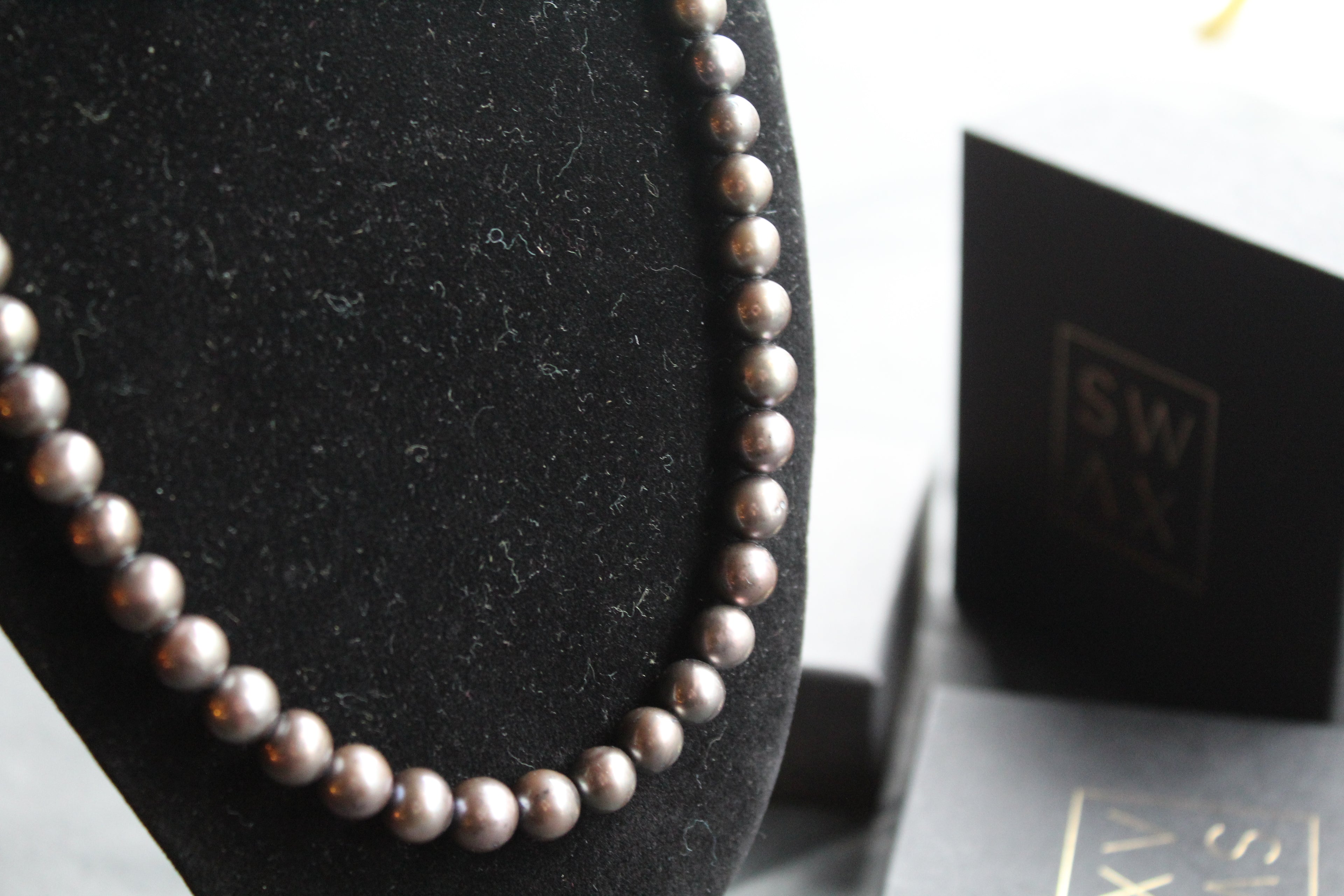 Unisex Black Fresh Water Pearl Necklace