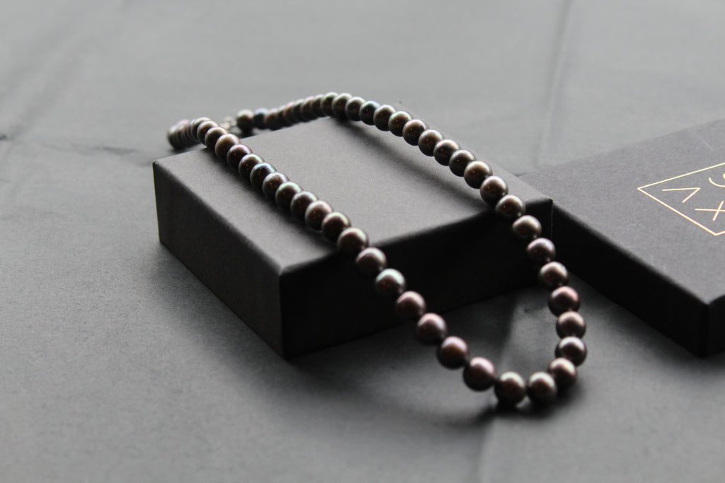 Unisex Black Fresh Water Pearl Necklace