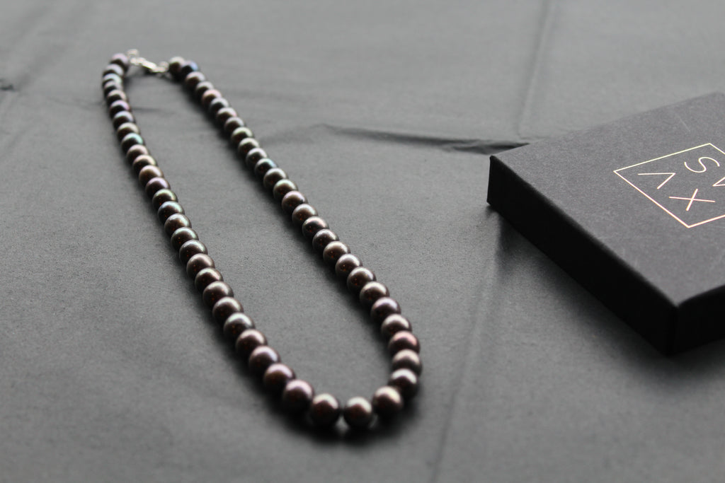 Unisex Black Fresh Water Pearl Necklace