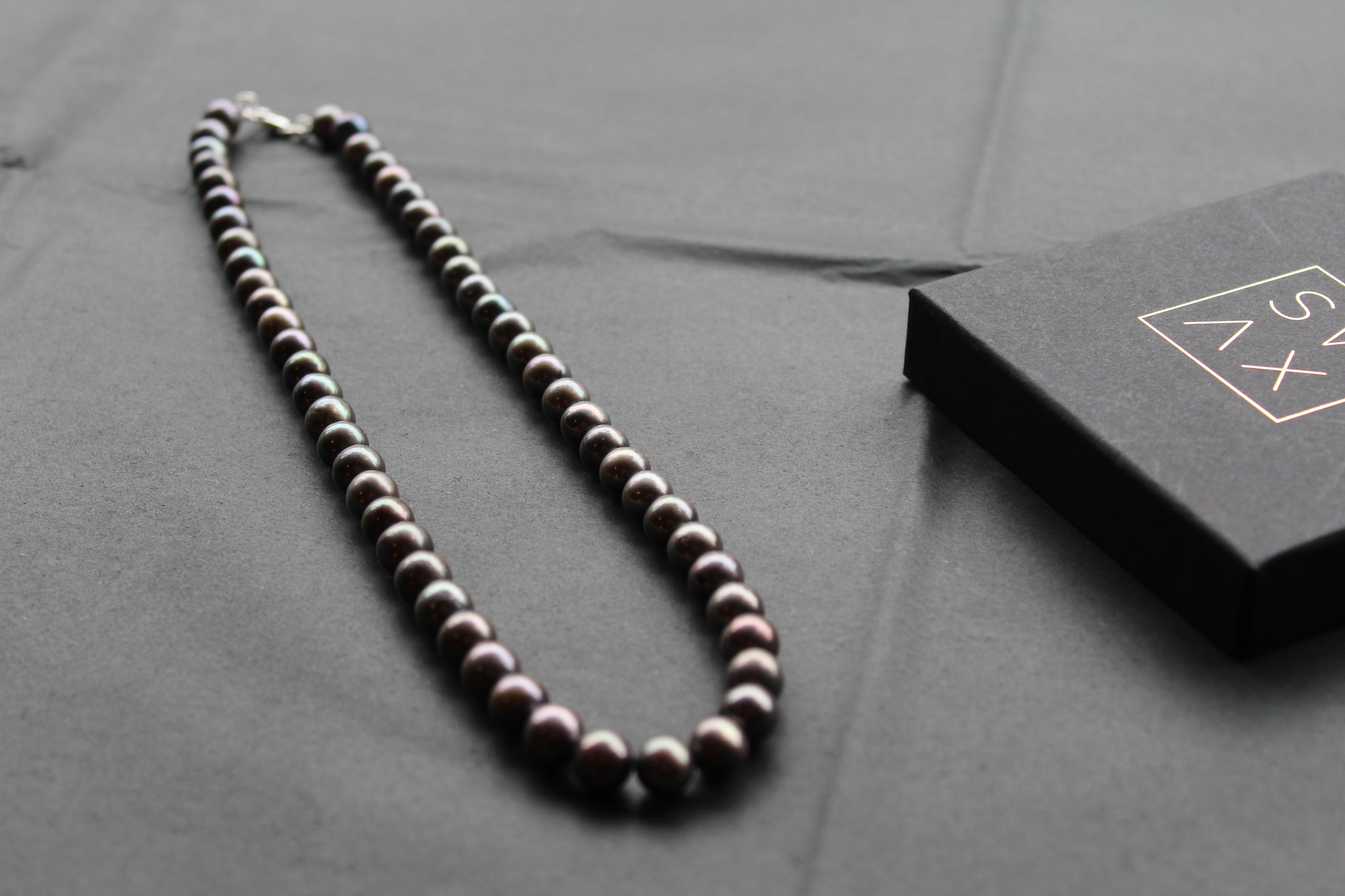 Unisex Black Fresh Water Pearl Necklace