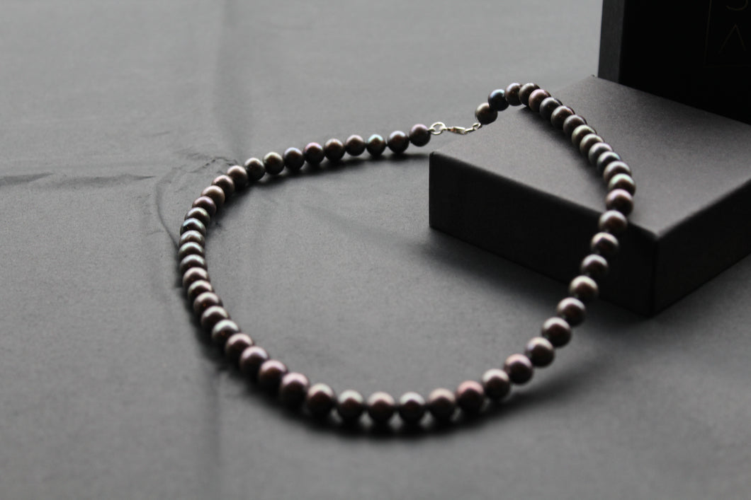 Unisex Black Fresh Water Pearl Necklace