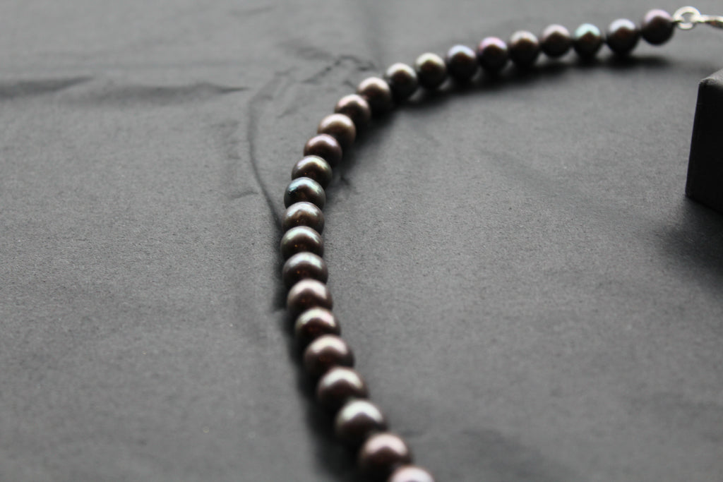 Unisex Black Fresh Water Pearl Necklace