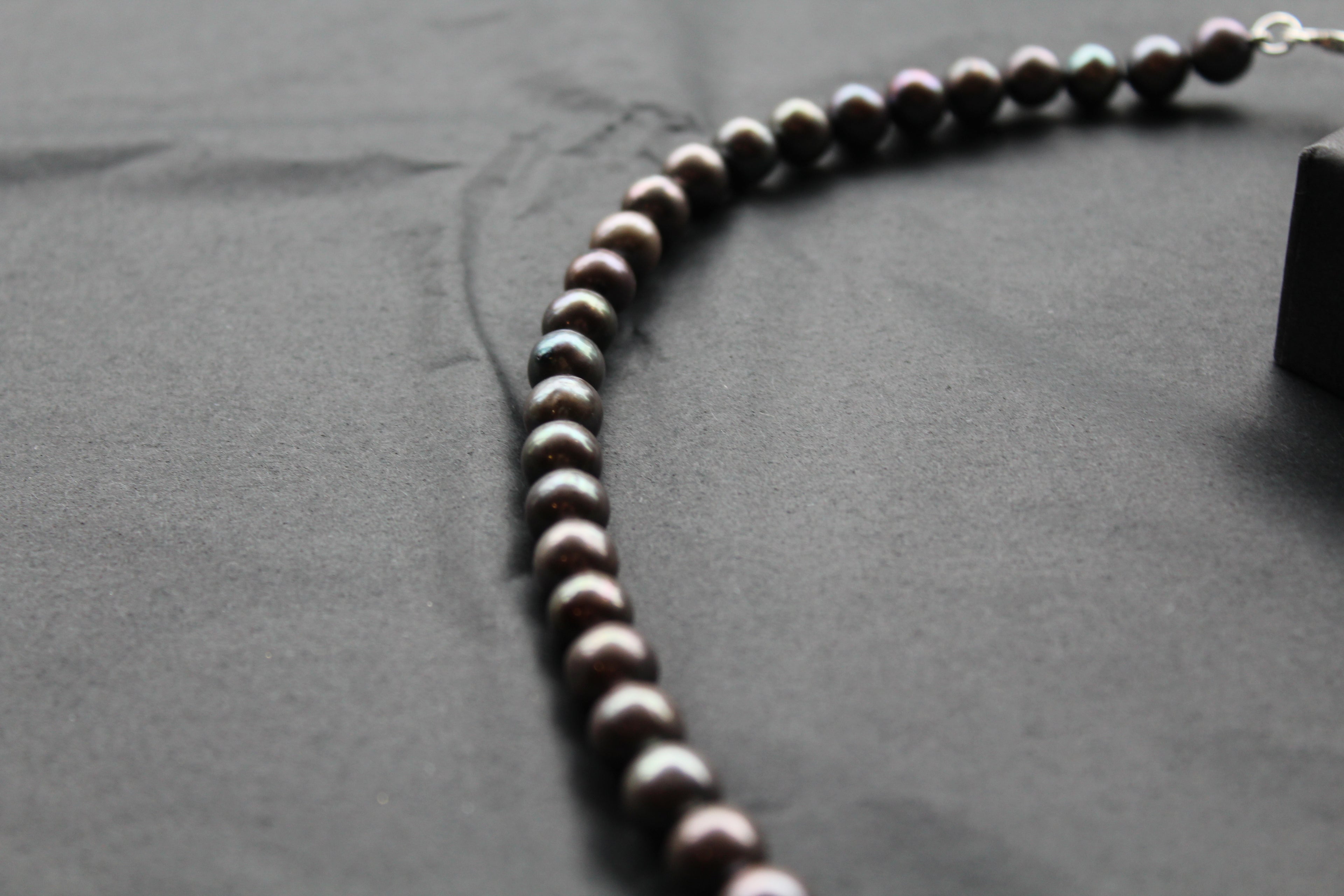 Unisex Black Fresh Water Pearl Necklace