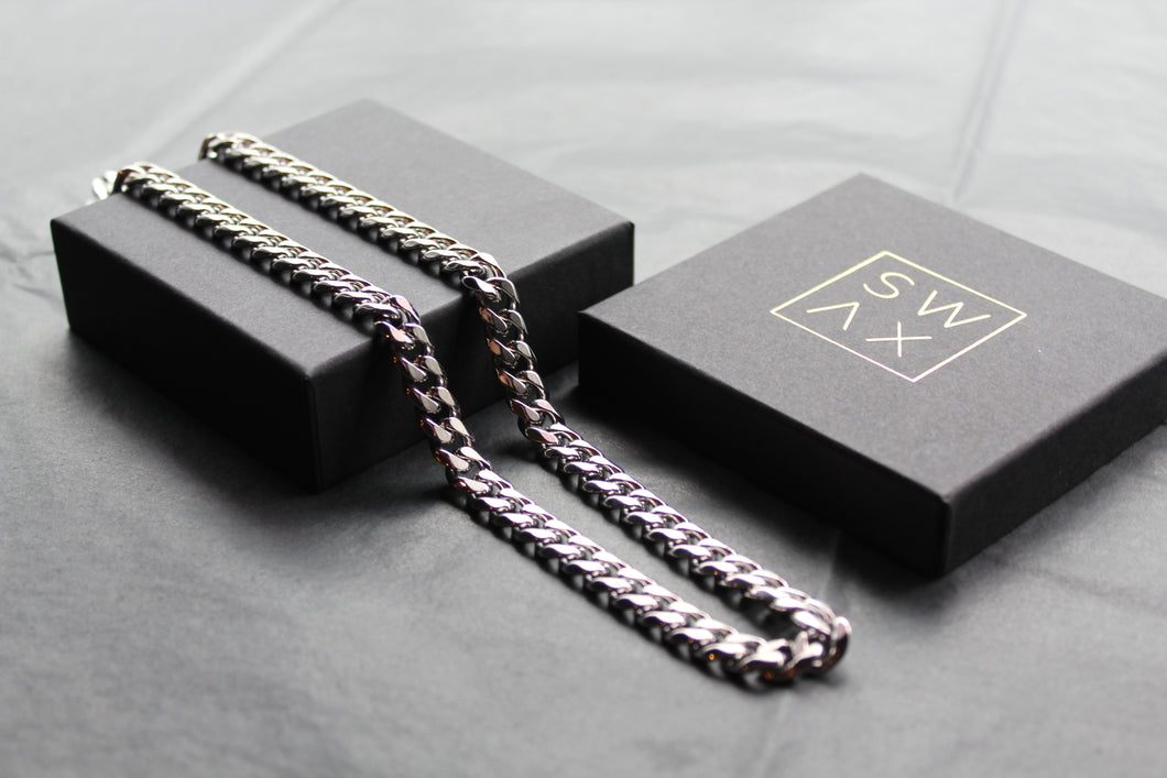 Unisex Large Steel Curb Chain