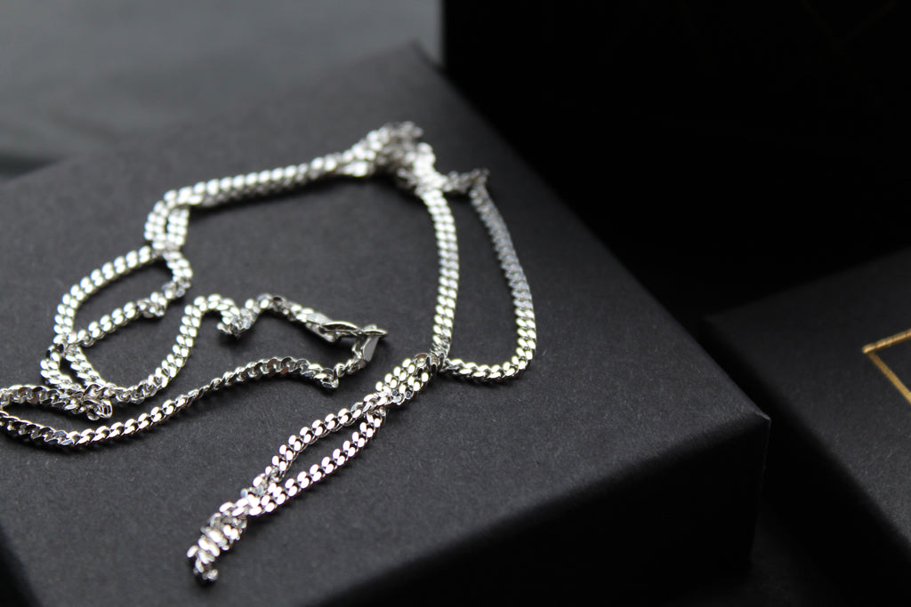 Unisex Silver Curb Chains