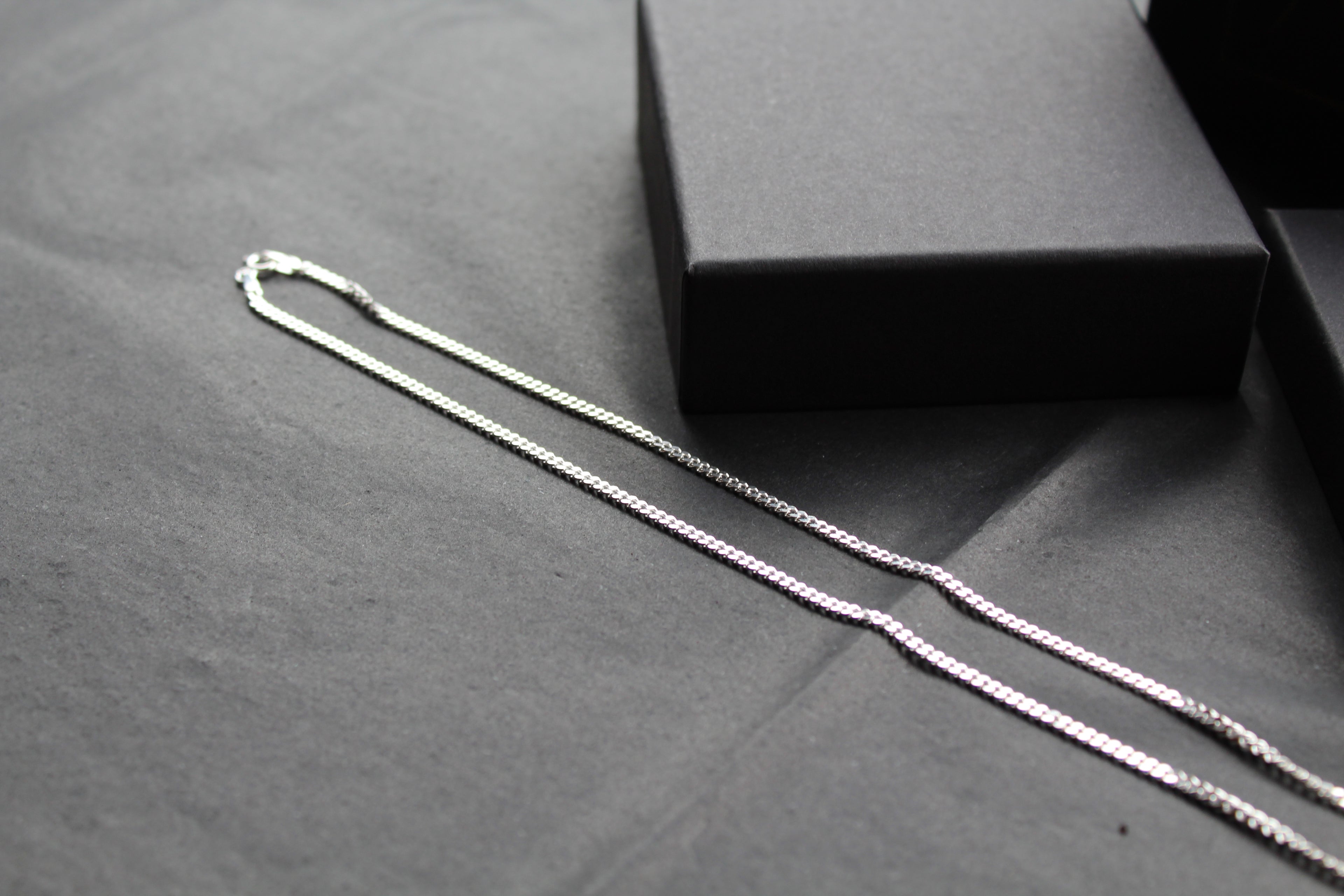 Unisex Silver Curb Chains