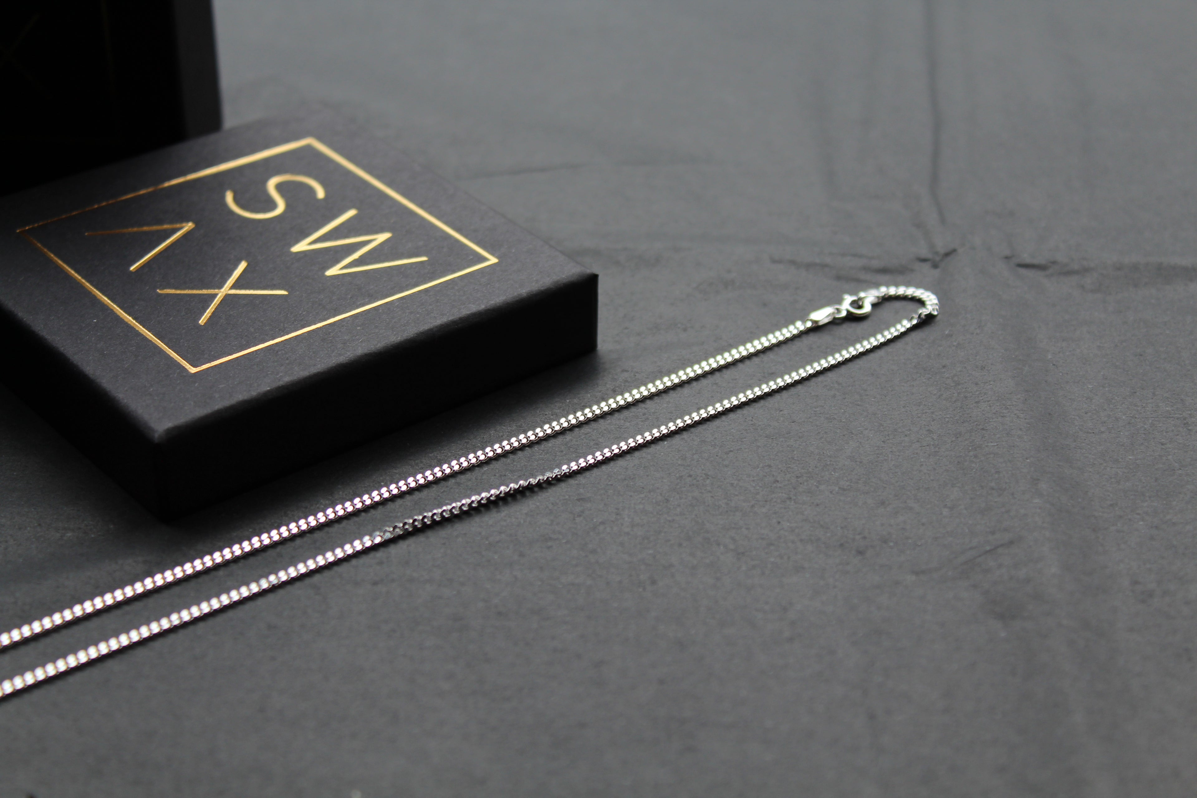 Unisex Silver Curb Chains