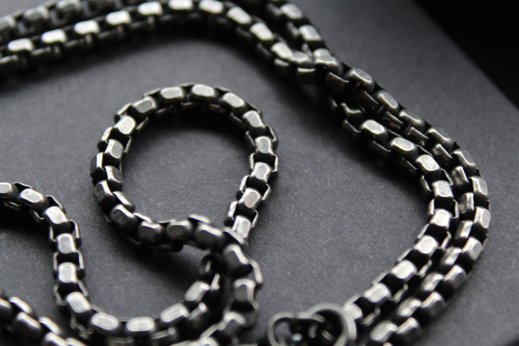 Unisex Stainless Steel Necklace with Gunmetal Plating