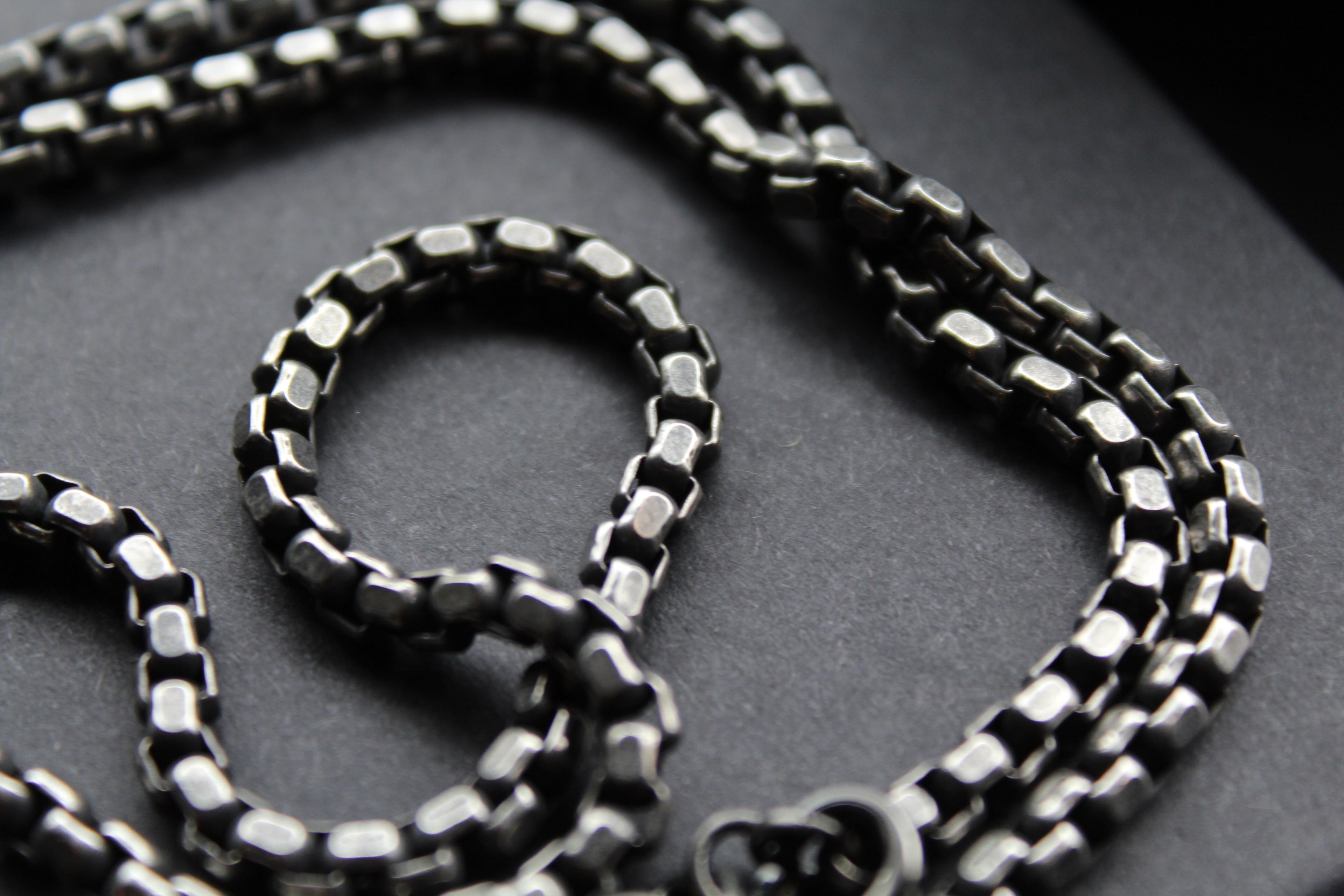 Unisex Stainless Steel Necklace with Gunmetal Plating