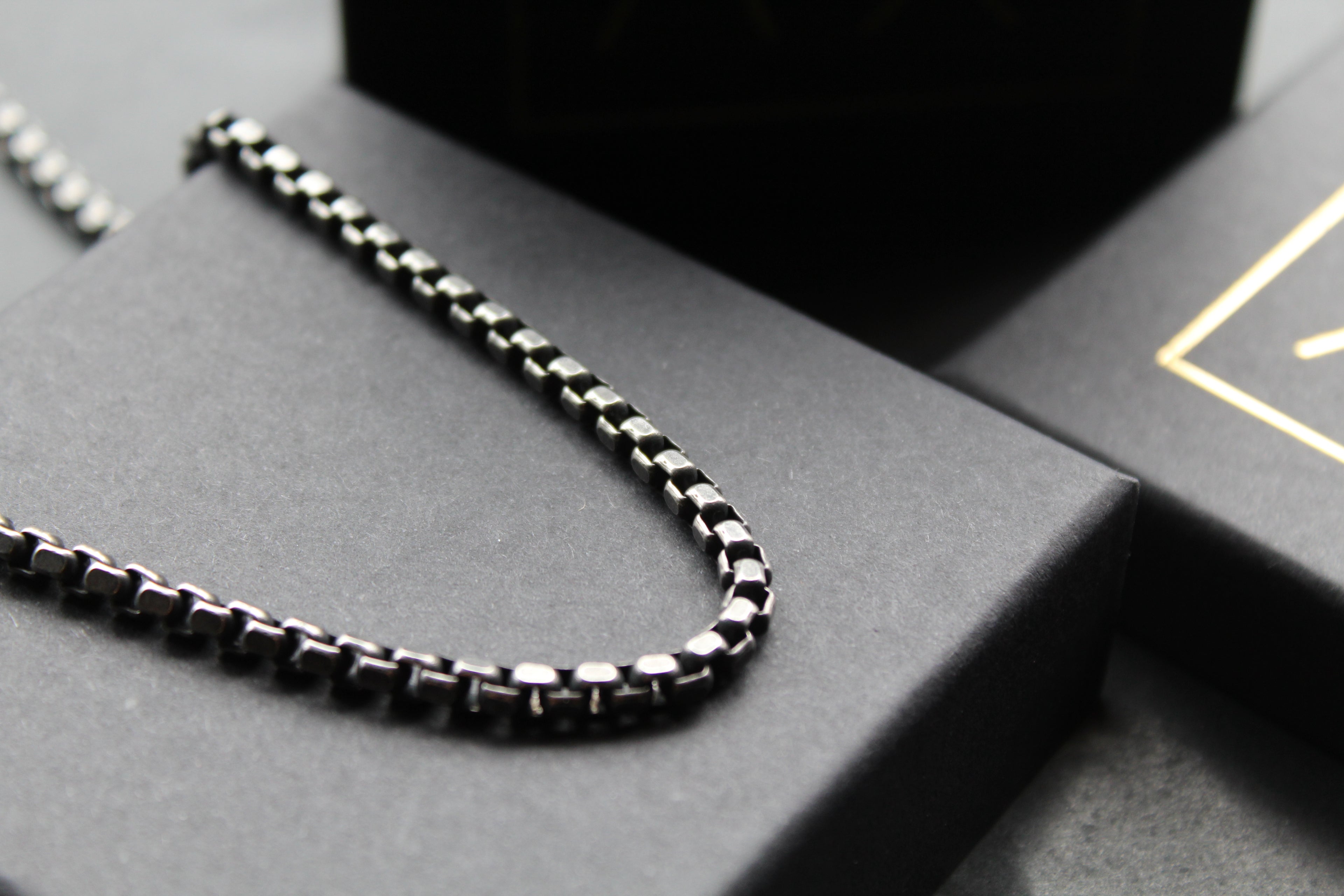 Unisex Stainless Steel Necklace with Gunmetal Plating