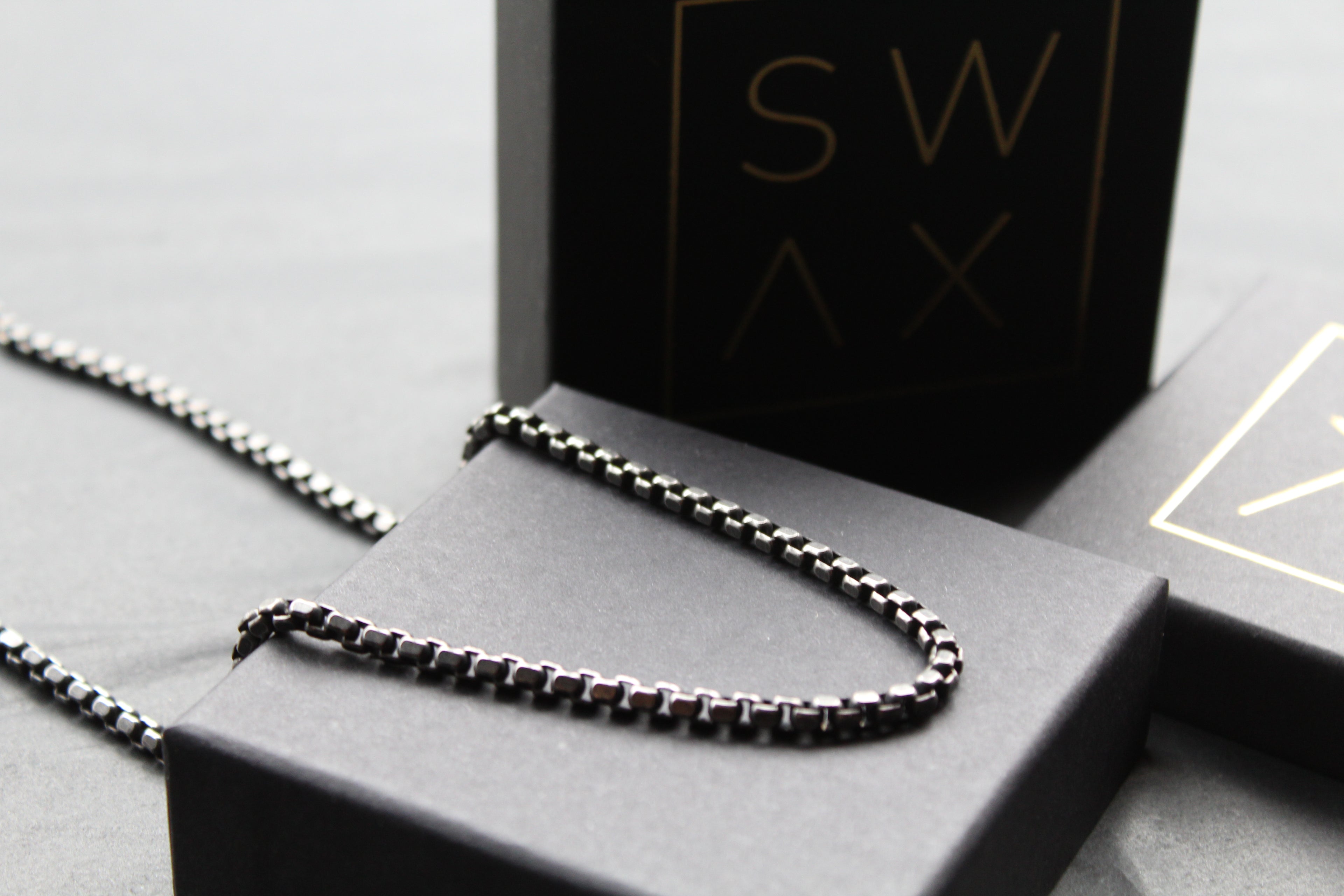 Unisex Stainless Steel Necklace with Gunmetal Plating