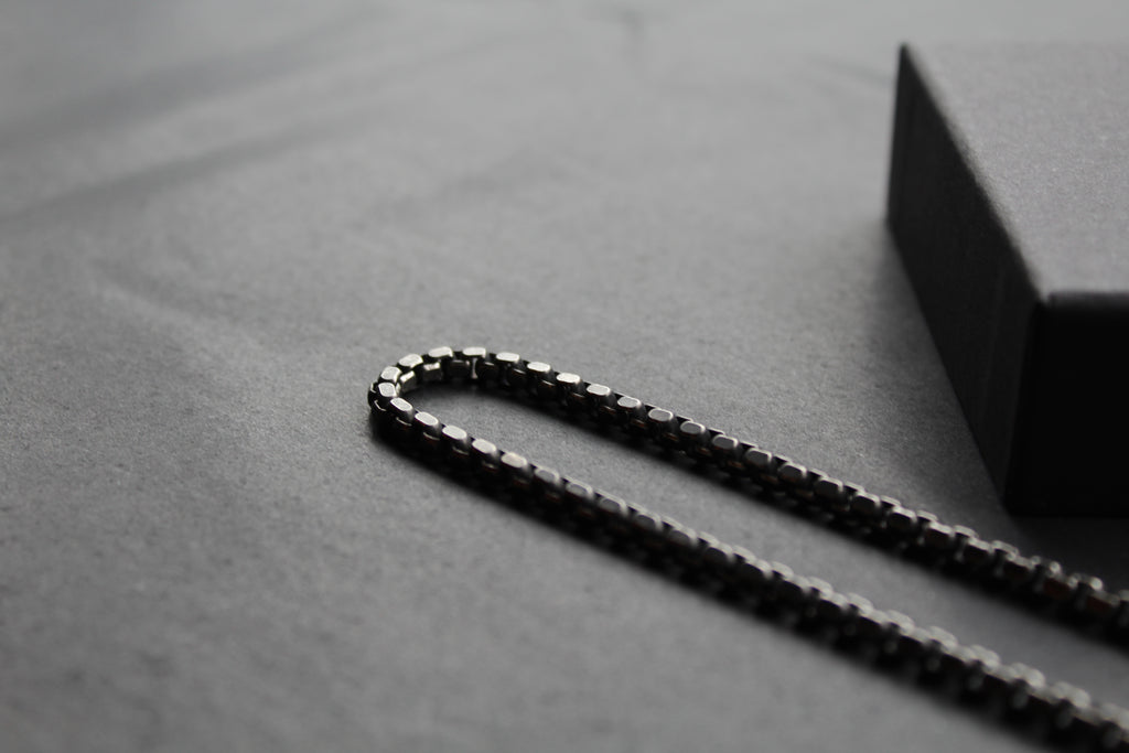 Unisex Stainless Steel Necklace with Gunmetal Plating