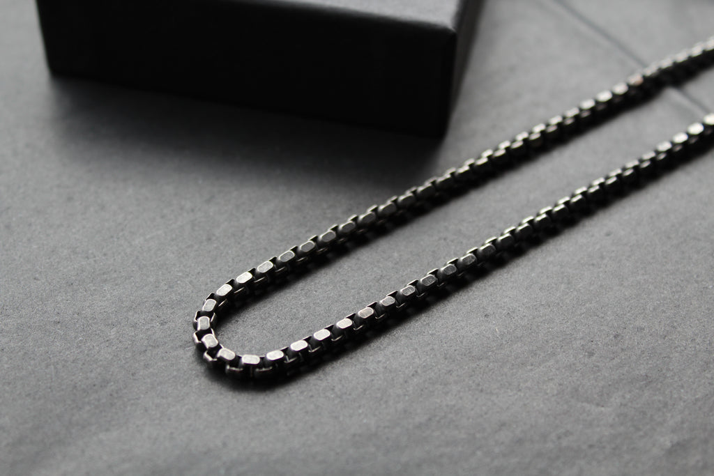 Unisex Stainless Steel Necklace with Gunmetal Plating