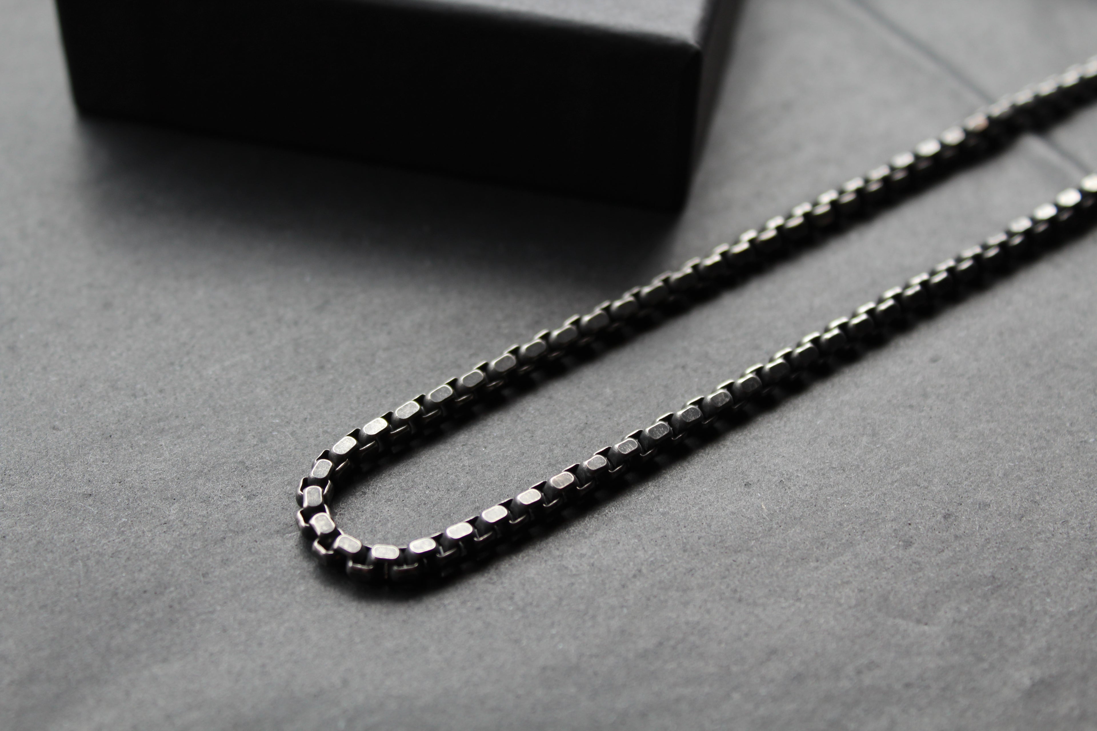 Unisex Stainless Steel Necklace with Gunmetal Plating