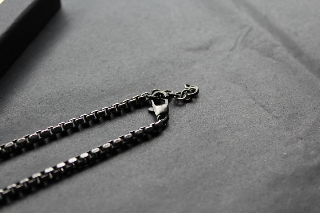 Unisex Stainless Steel Necklace with Gunmetal Plating