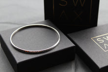 Load image into Gallery viewer, Unisex Thin Hammered Silver Bangle
