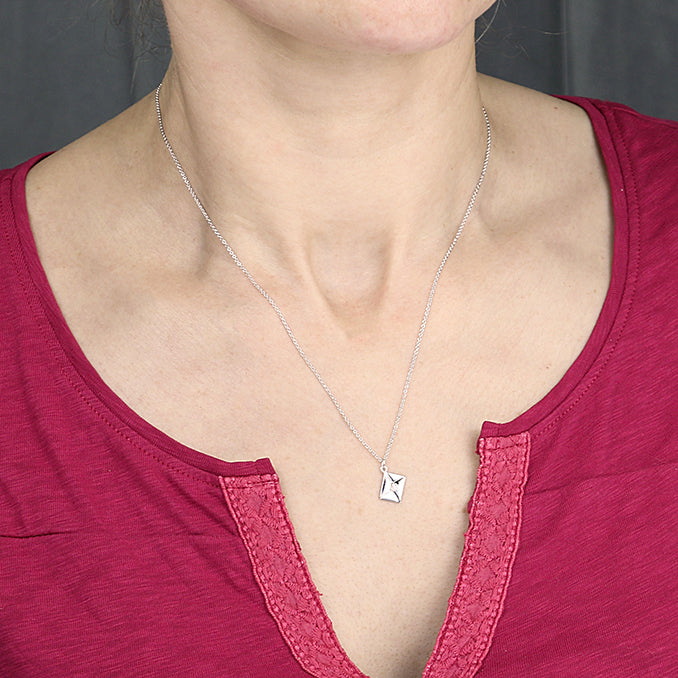 Clear CZ Love Letter Necklace